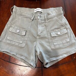 Abercrombie Kids olive green denim girls youth shorts | 13/14